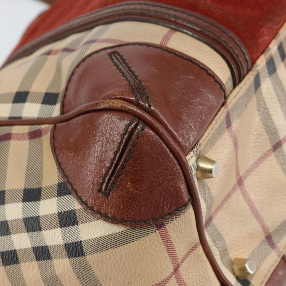 BURBERRY Nova Check Tote Bag PVC Beige Gold Auth 161529 - Picture 16 of 16